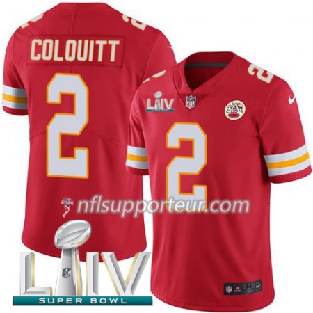 Maillot Homme Kansas City Chiefs Dustin Colquitt 2 Nike Rouge 2020 Super Bowl LIV